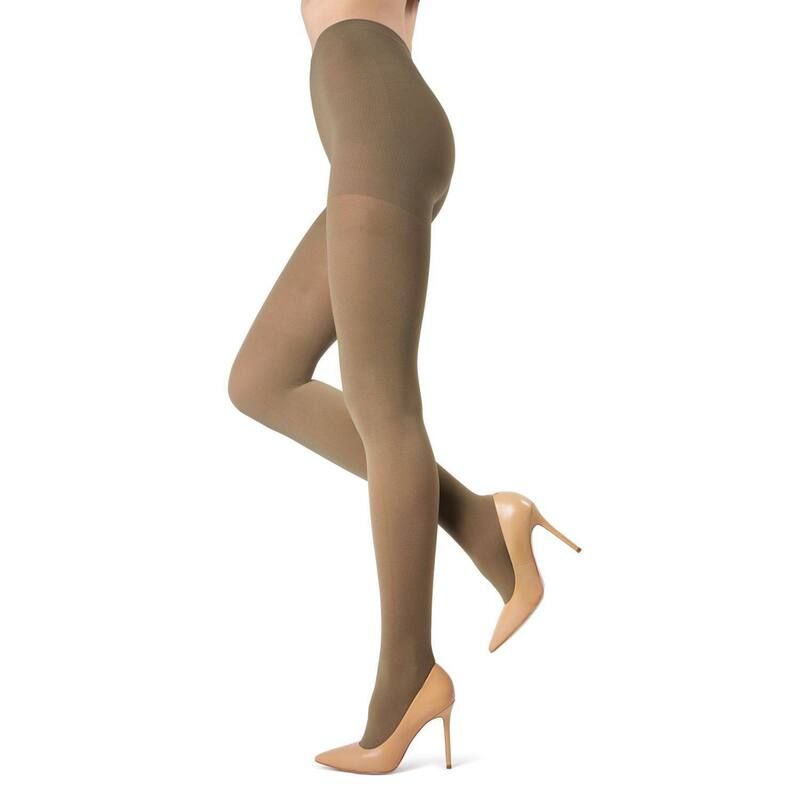 メモイ レディース アンダーウェア 靴下 MeMoi Womens Melas Microfiber Opaque Control Top Tights Taupe トープ