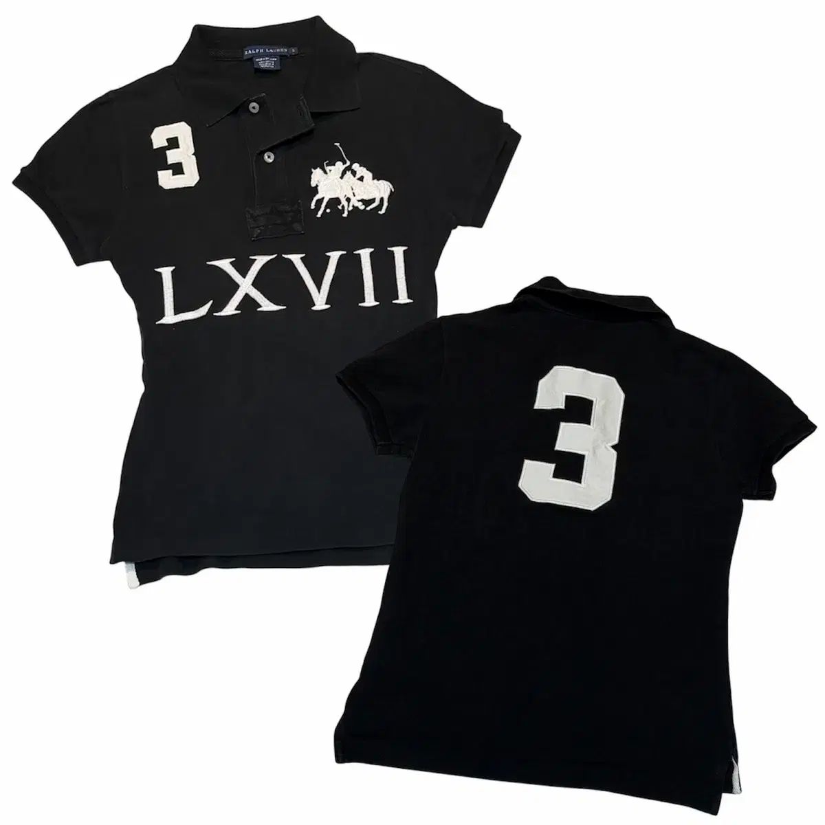 *レア* ポロ ラルフローレン ビックポニー タイトフィット カラーTシャツ ブラック