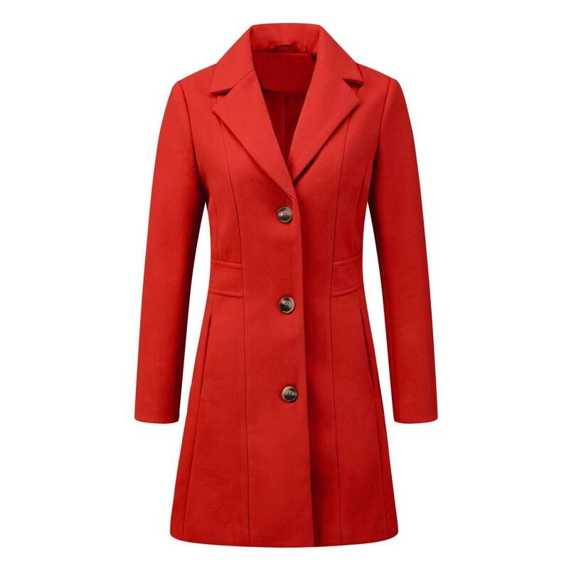 アレグラ ケー レディース アウター ジャケット・ブルゾン コート ALLEGRA K Womensingle Breasted Notched Lapel Mid Length Overcoat D