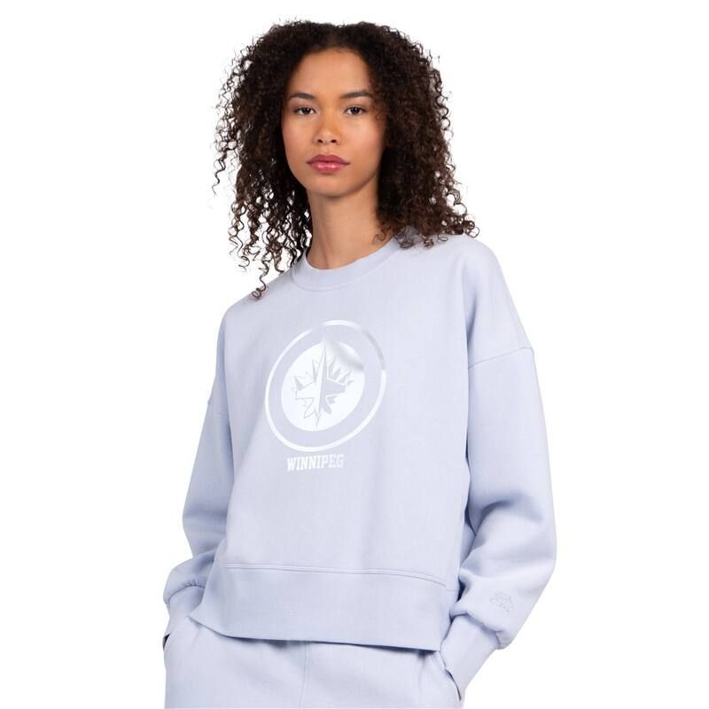 スターター レディース トップス Tシャツ スウェット クロップド Womenstarter Blue Winnipeg Jets Boxy Cropped Sweatshirt Jts Blue ブ