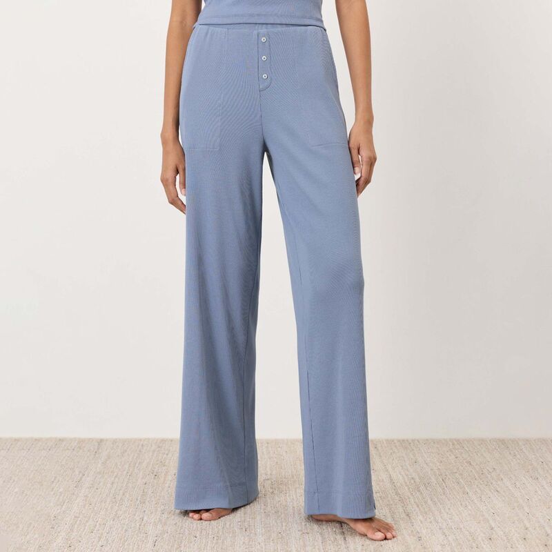 パクト レディース ボトムス カジュアルパンツ ワイドレッグ Pact Dream Rib Wide Leg Lounge Pant Iris Blue ブルー