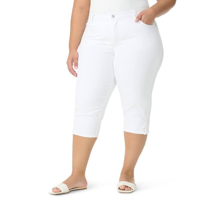 グロリアバンデービルト レディース ボトムス カジュアルパンツ プラスサイズ キャップ Plusize Gloria Vanderbilt Amanda Slit Capri Pants Vintag