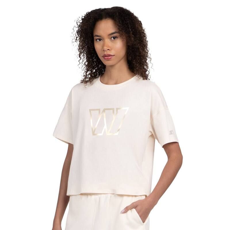 スターター レディース トップス Tシャツ クロップド Womenstarter Cream Washington Commanders Pastel Travel Boxy Cropped TShi