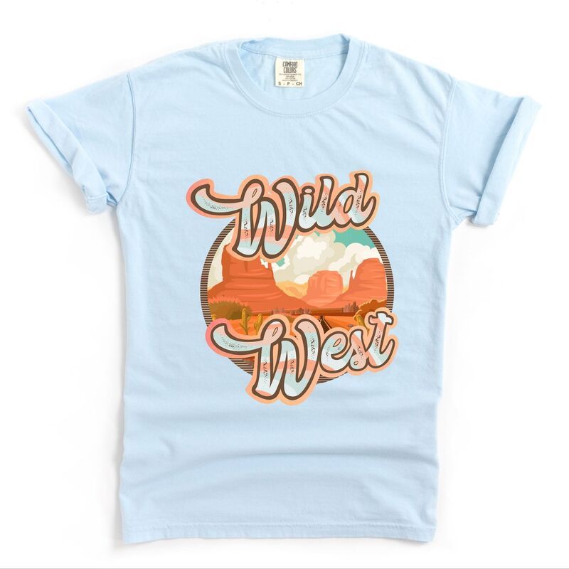 Simply Sage Market レディース トップス Tシャツ Simply Sage Market Wild West Garment Dyed Tee Chambray