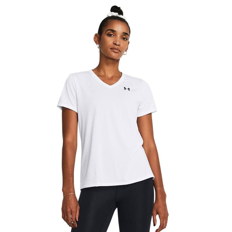 アンダーアーマー レディース トップス Tシャツ Vネック Womens Under Armour Tech VNeck Short Sleeve Tee White ホワイト