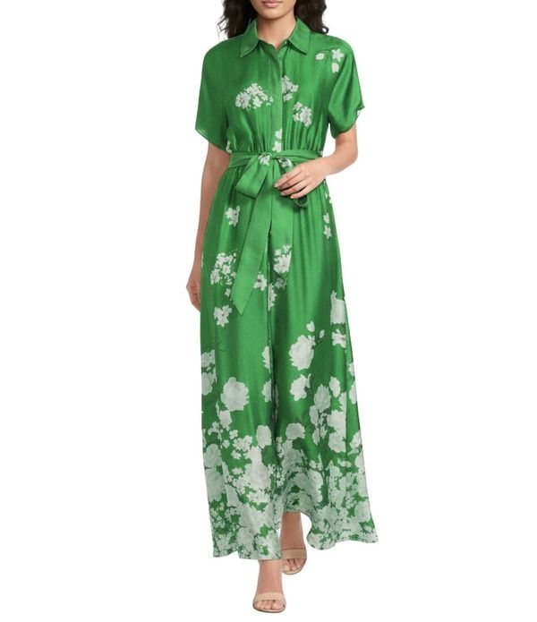 アレックスマリー レディース トップス ワンピース Alex Marie Lindsay Collar Short Sleeve Longown Verdant