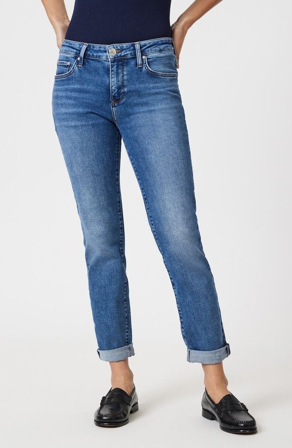 マーヴィ ジーンズ レディース ボトムス デニムパンツ ローライズ Mavi Jeans Emma Low Rise Slim Boyfriend Jeans Mid Brushed Tribeca