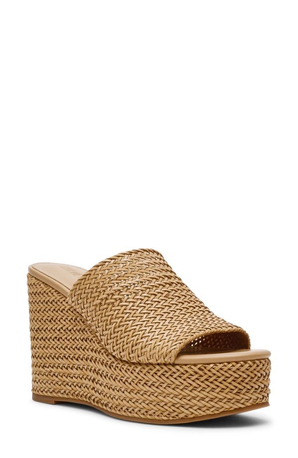 スティーブ マデン レディース シューズ サンダル プラットフォーム Steve Madden Cassi Platform Wedge Slide Sandal Natural