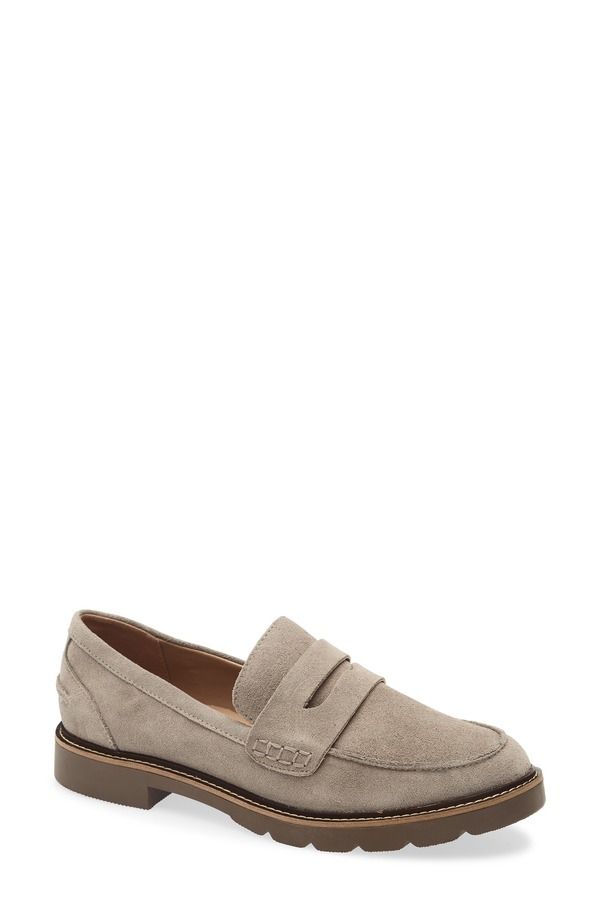 ブロンド レディース シューズ スリッポン・ローファー Blondo Waterproof Penny Loafer Taupe Suede トープ