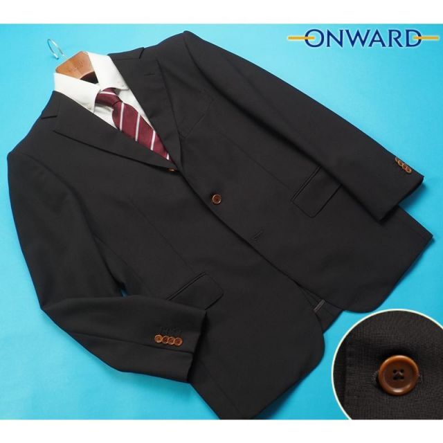 新品6.6万円 オンワード樫山 STYLE&MORE 日本製 春夏 ウール100％ シャドーストライプ ジャケット A100茶(A7程度) BM3003
