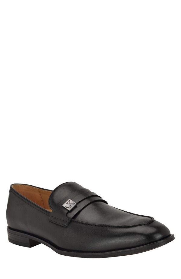 カルバンクライン メンズ シューズ ローファー Calvin Klein Obexx Apron Toe Loafer Black ブラック