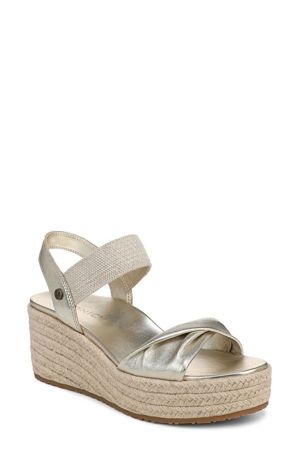 バイオニック レディース シューズ サンダル プラットフォーム Vionic Darla Espadrille Platform Slide Sandal Gold ゴールド