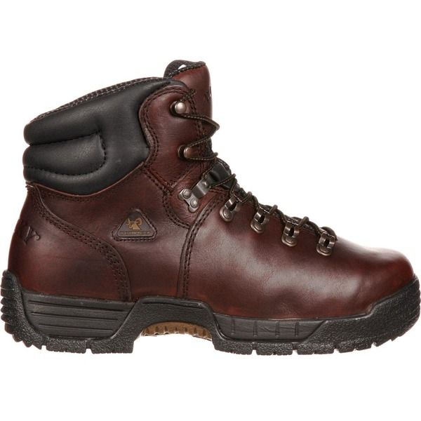 ロッキー メンズ シューズ ブーツ・レインブーツ Tシャツ Rocky SlipResistant Waterproof Steel Toe Waterproof Work Boots Dark Br