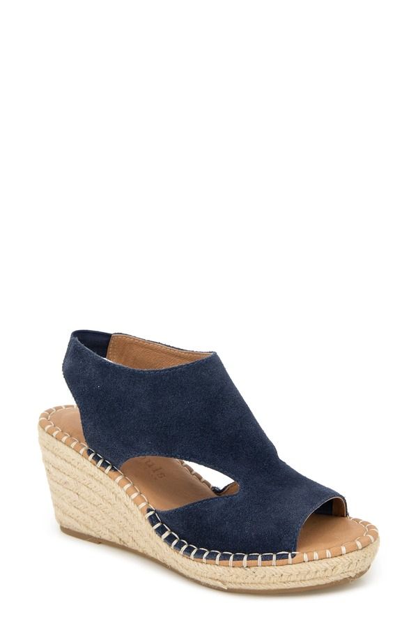 ジェントルソウルズ レディース シューズ サンダル Gentle Souls Cody Espadrille Wedge Sandal Navy Suede ネイビー