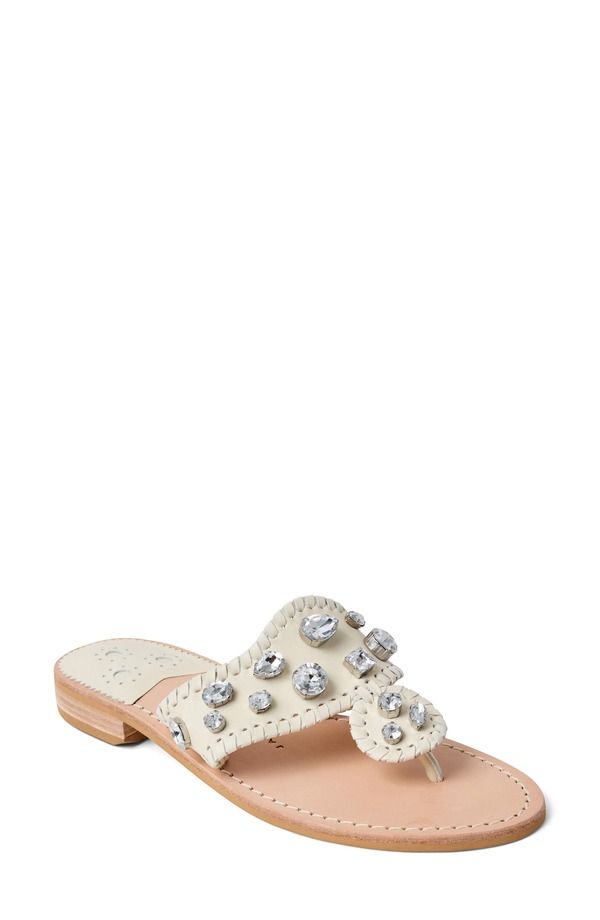 ジャックロジャース レディース シューズ サンダル Jack Rogers Jacks Jewel Flip Flop Ivory アイボリー