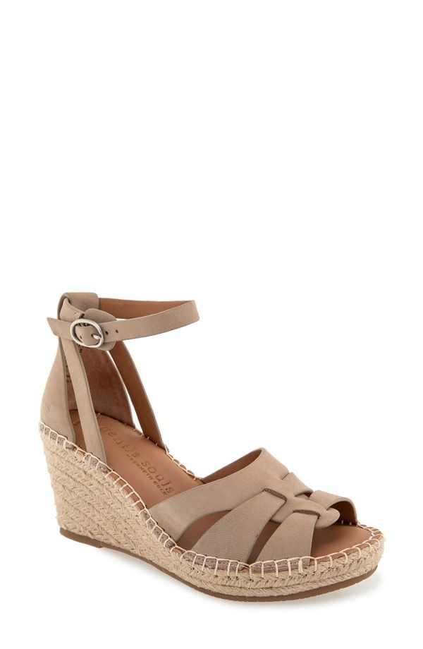 ジェントルソウルズ レディース シューズ サンダル Gentle Souls Espadrille Wedge Sandal Mushroom Nubuck