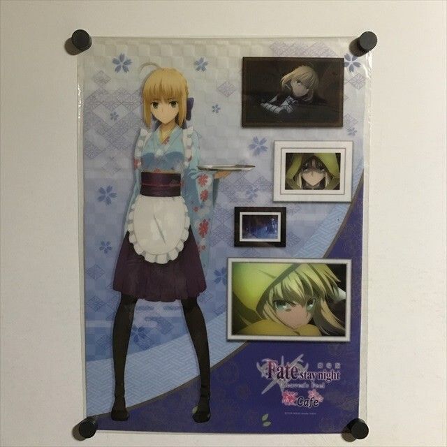 X3870 ◇未開封品 セイバー 劇場版 Fate/stay night 桜Cafe A3サイズ