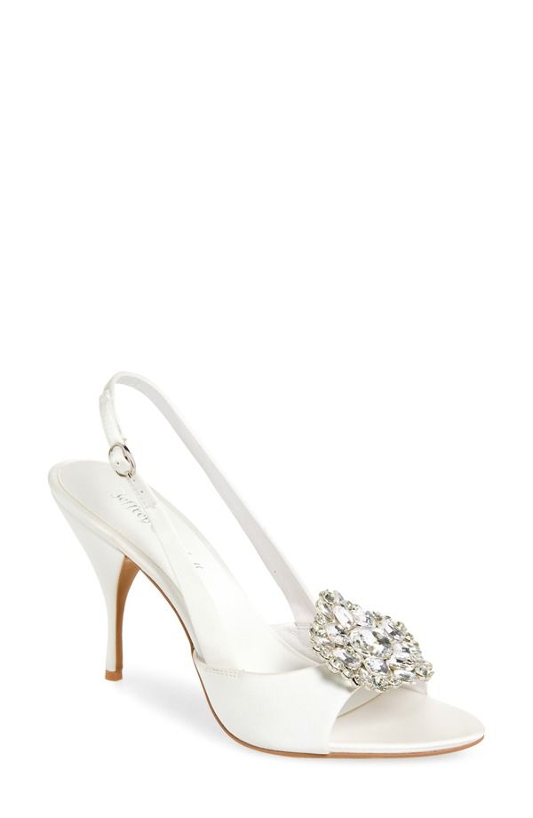 ジェフリー キャンベル レディース シューズ ヒール サンダル Jeffrey Campbell Triomphe Crystal Embellished Slingback Sandal White
