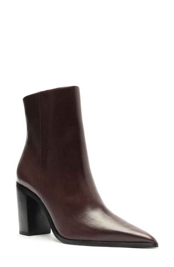 シュッツ レディース シューズ ブーツ・レインブーツ ヒール Schutz Mikki Pointed Toe Block Heel Bootie Brown ブラウン