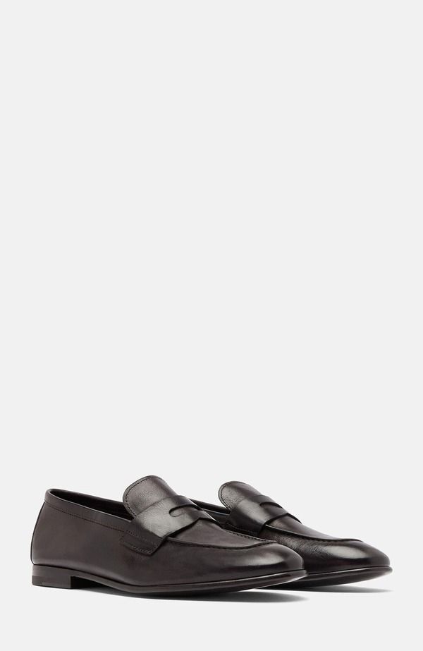 スカロッソ メンズ シューズ スリッポン・ローファー SCAROSSO Gregory Loafers Dark Brown Calf ブラウン
