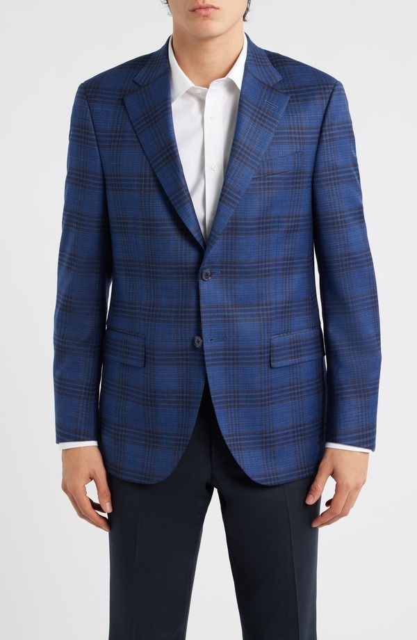 ピーター・ミラー メンズ アウター ジャケット・ブルゾン ウール コート Peter Millar Flynn Classic Fit Dark Blue Plaid Wool Sport Coat