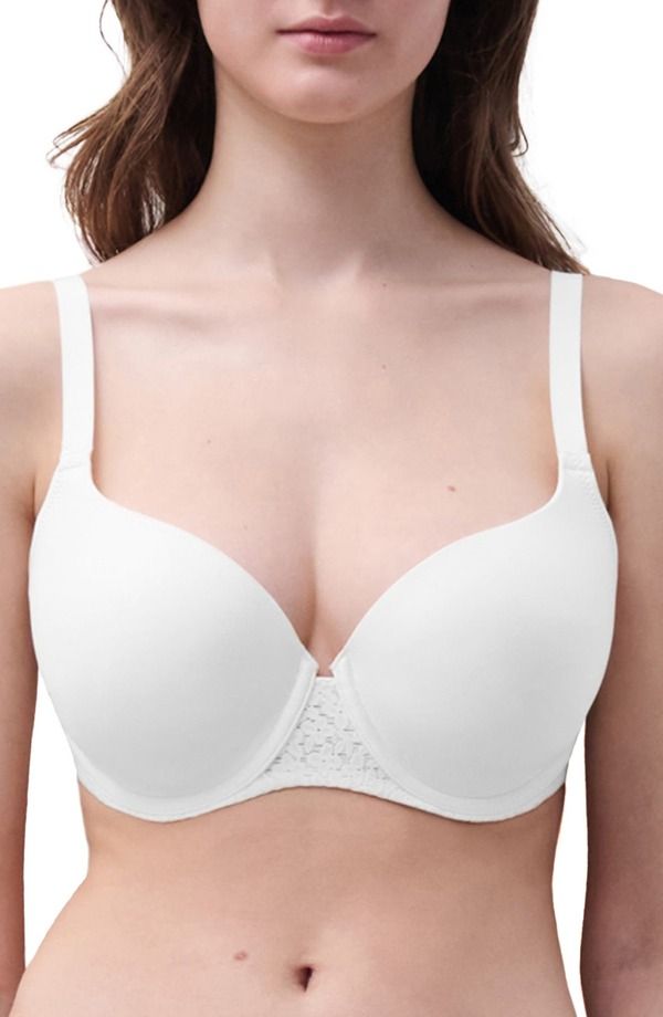 シャンテル レディース トップス Tシャツ Chantelle Lingerie Norah Sweetheart Underwire TShirt Bra White ホワイト