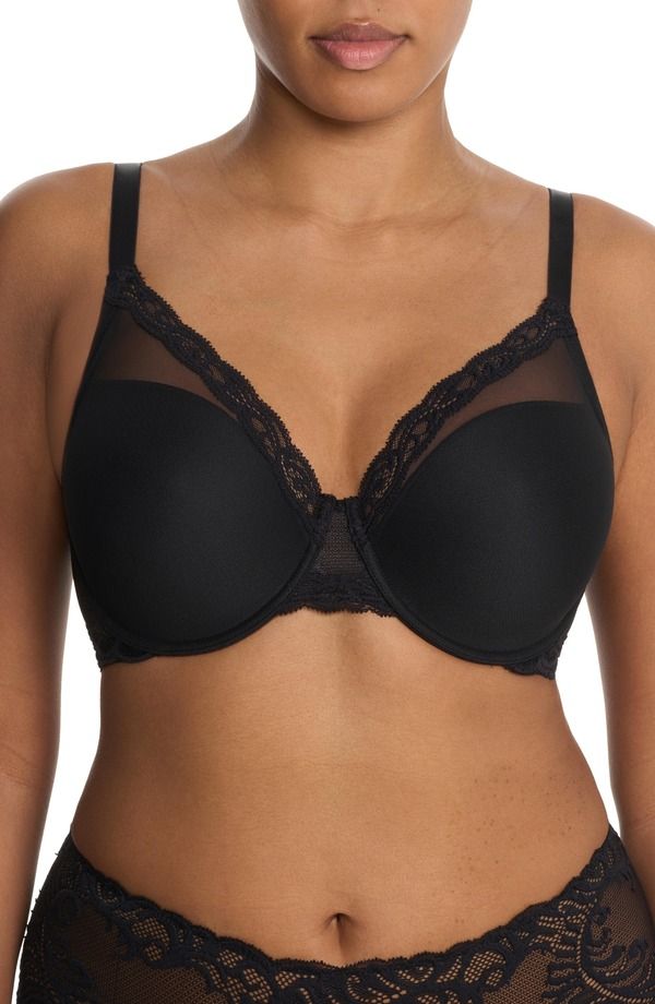 ナトリ レディース トップス Tシャツ Natori Feathers Full Figure Plunge TShirt Bra Black ブラック