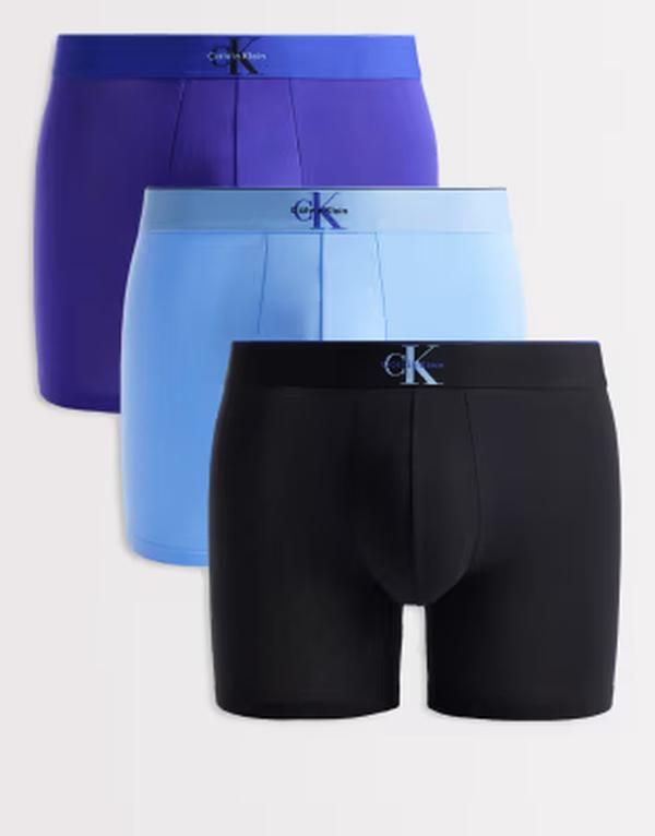 カルバンクライン メンズ アンダーウェア ボクサーパンツ コットン Calvin Klein Monogram Cotton 3 pack boxer briefsblue BLACK w BLUE