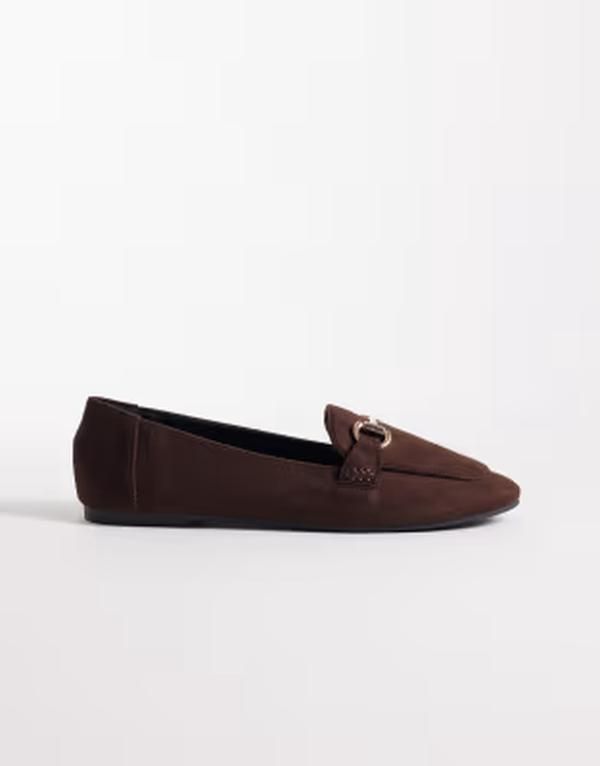 ロンドンレベル レディース シューズ スリッポン・ローファー スエード London Rebel Nori snaffle detailoafers in chocolate microsuede C