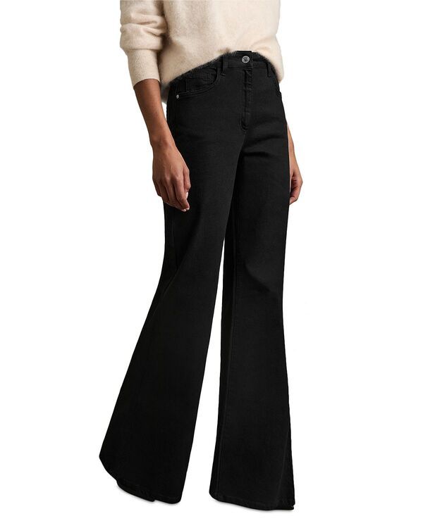 レイス レディース ボトムス デニムパンツ フレア ジーンズ REISS Bonnie High Rise Flare Leg Jeans Black ブラック