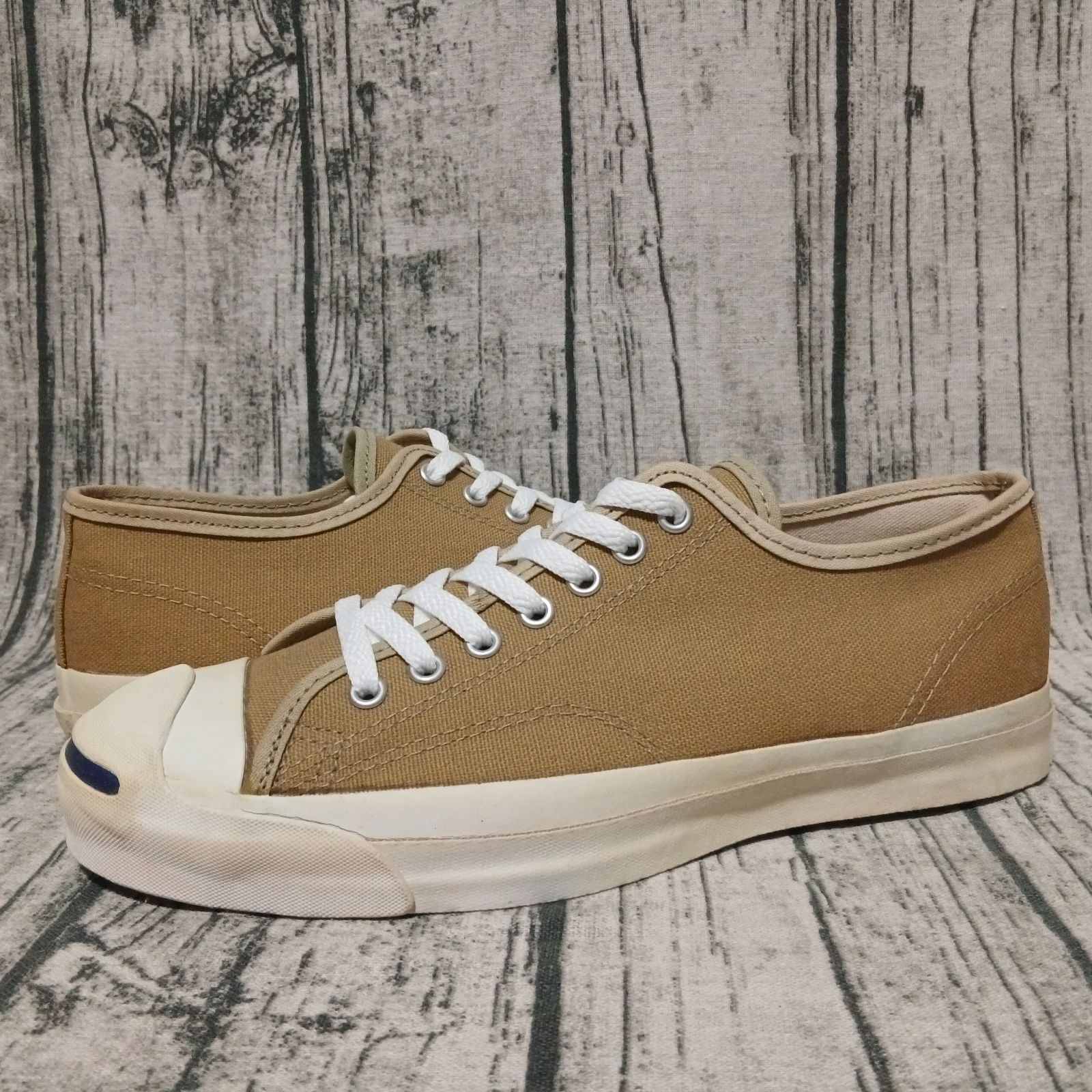 【US 9.5】90s Made in USA CONVERSE JACK PURCELL CANVAS KHAKI コンバース ジャックパーセル キャンバス カーキ 米国製