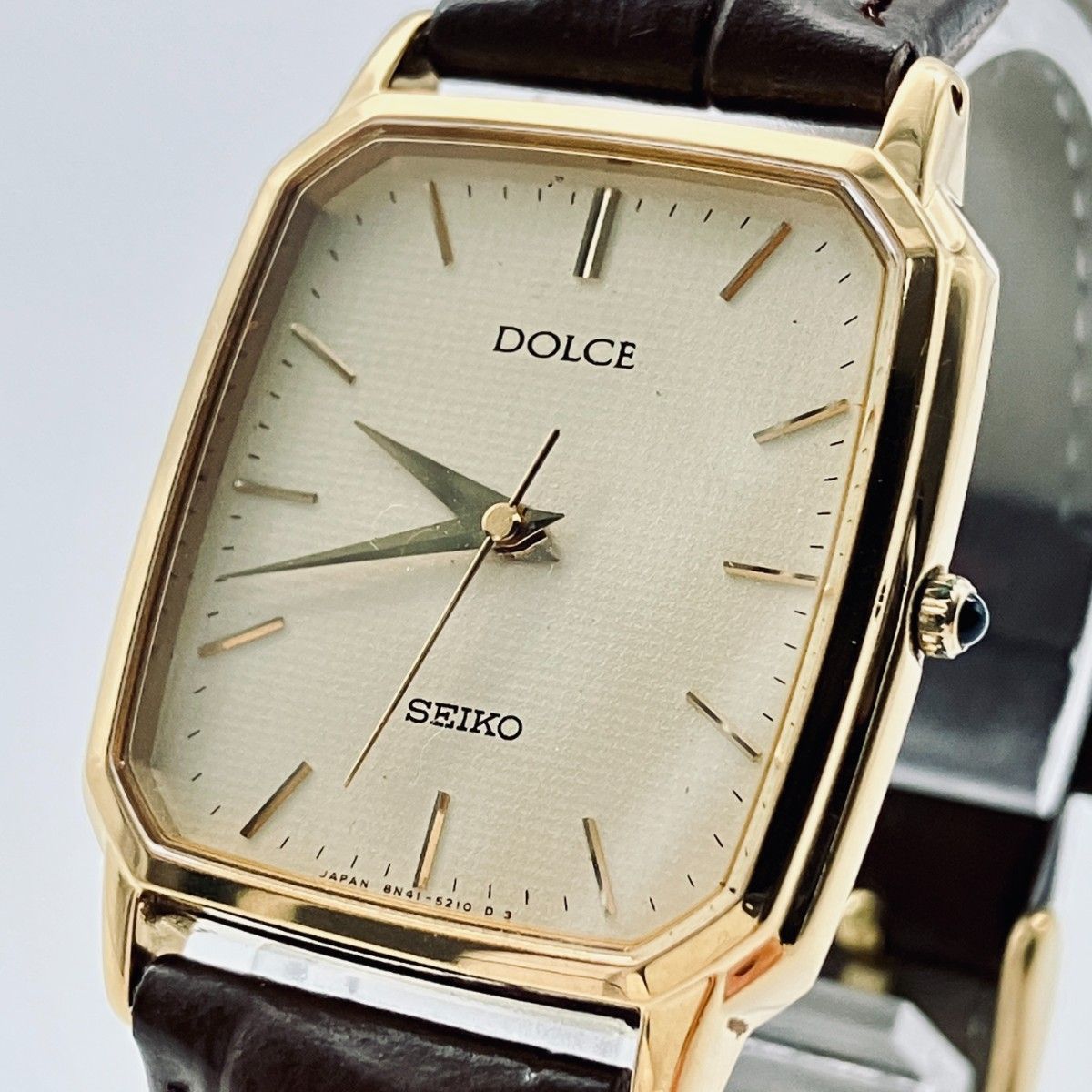 【稼働】セイコー SEIKO ドルチェ DOLCE 8N41-5160 メンズ 腕時計 クォーツ ゴールドカラー 金色 シャンパン