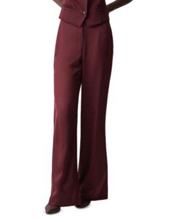 セオリー レディース ボトムス カジュアルパンツ サテン Theory Fluid Pants in Satin Dark Wine ワイン