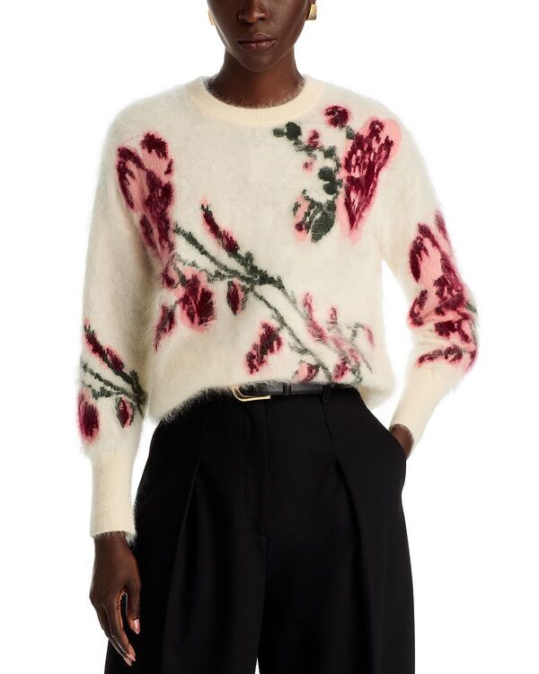 エリータハリ レディース アウター ニット・セーター フラワー柄 フラワー Elie Tahari The Roberta Cashmere Floral Sweater Horizon