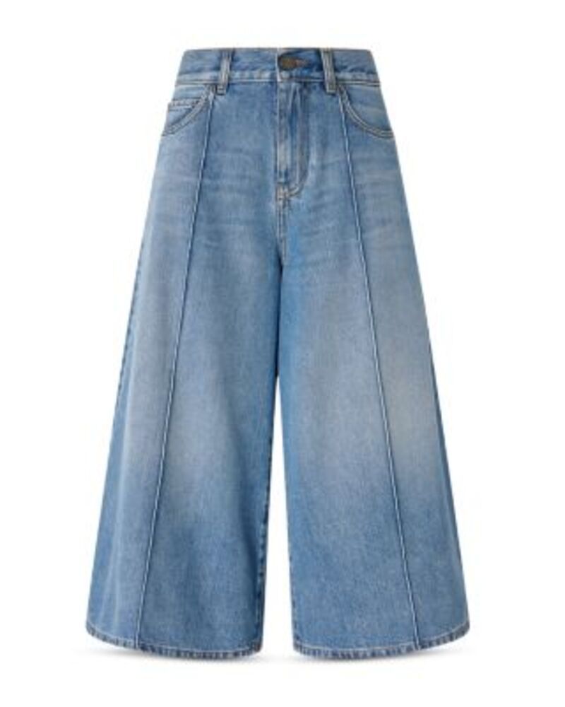 ピンコ レディース ボトムス デニムパンツ ワイドレッグ ジーンズ PINKO Burkina Bermuda Wide Leg Jeans in Pjd