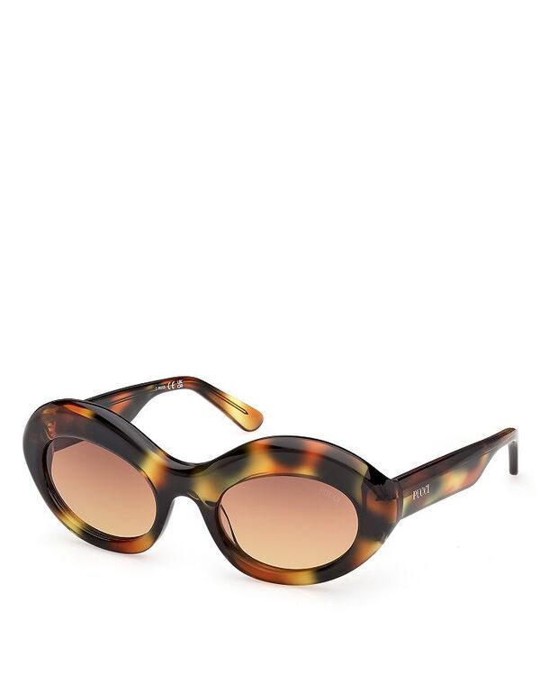 プッチ レディース アクセサリー サングラス・アイウェア Pucci Oval Sunglasses 52mm Amber Mirror Metallic アンバー