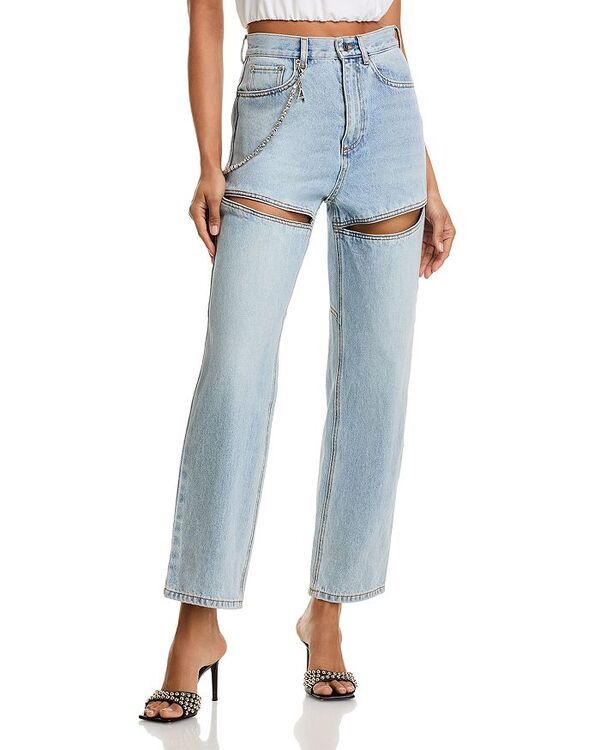 エリア レディース ボトムス デニムパンツ ジーンズ AREA Slit Jeans in Light Light Blue ブルー