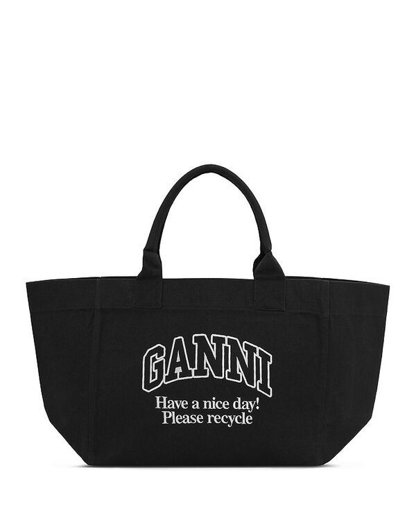 ガニー レディース バッグ トートバッグ コントラスト ロゴ GANNI Contrast Logo XXL Shopper Tote Phantom