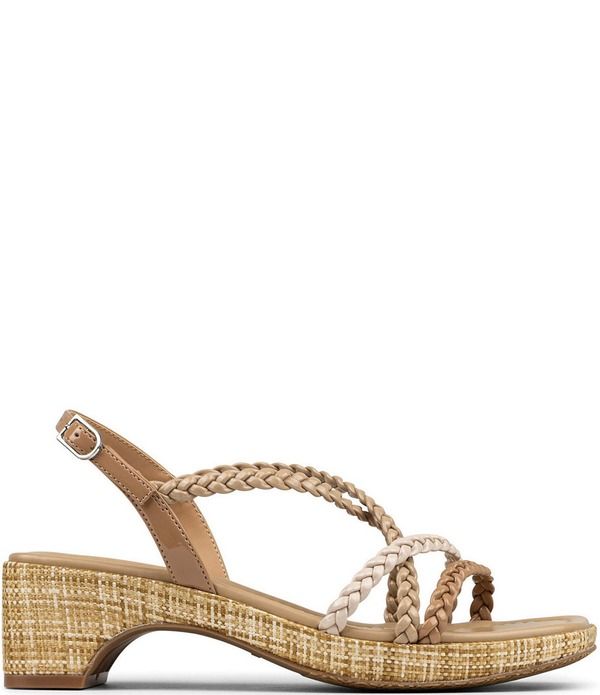 ドナルドプリネール レディース シューズ サンダル ヒール Donald Plinerosalie Braided Patent Raffia Slingback Block Heel Sandals