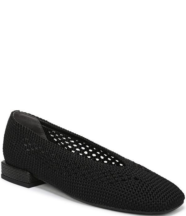サムエデルマン レディース シューズ パンプス ニット Sam Edelman Kasey Knit Raffia Square Toe Ballet Flats Black ブラック