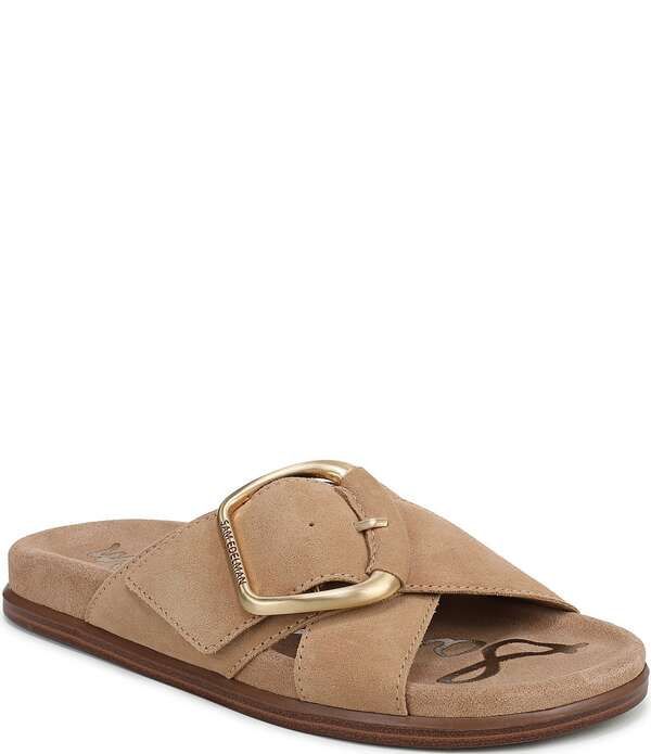 サムエデルマン レディース シューズ サンダル プラットフォーム スエード Sam Edelman Darla Suede Cross Buckle Hardware Platform Slide S