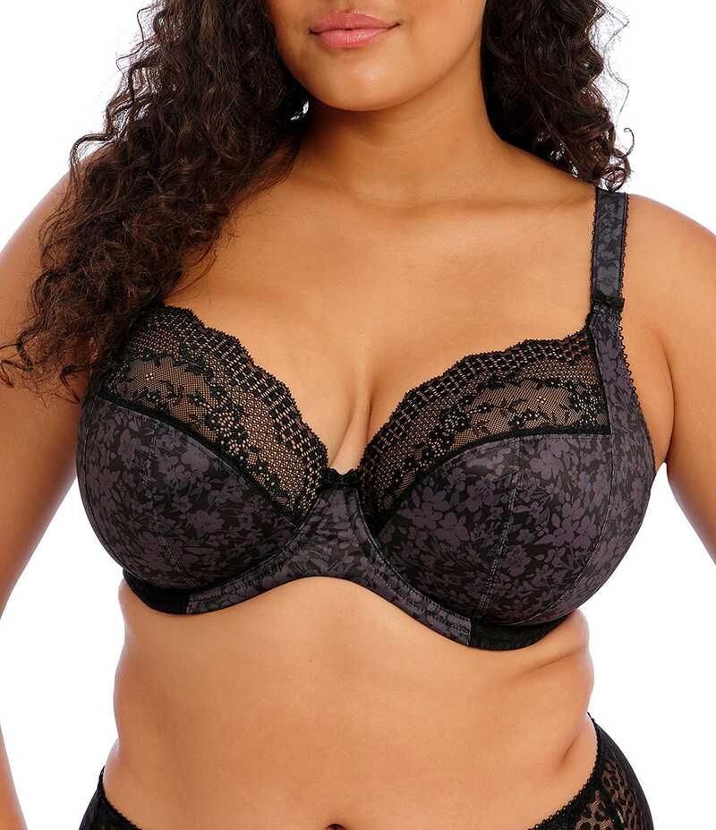 エロミ レディース アンダーウェア ブラジャー フラワー柄 プリント フラワー Elomi Lucie Floral Print Full Busted Underwire Stretch Plung