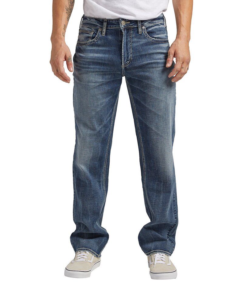 シルバー ジーンズ メンズ ボトムス デニムパンツ ストレート Silver Jeans Co Grayson Straight Leg MAX FLEX Dark Wash Jeans Indigo