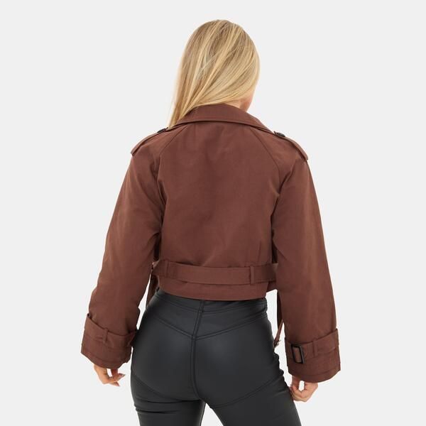 アイソウイットファースト レディース アウター ジャケット・ブルゾン クロップド I Saw It First Cropped Trench Jacket Brown ブラウン