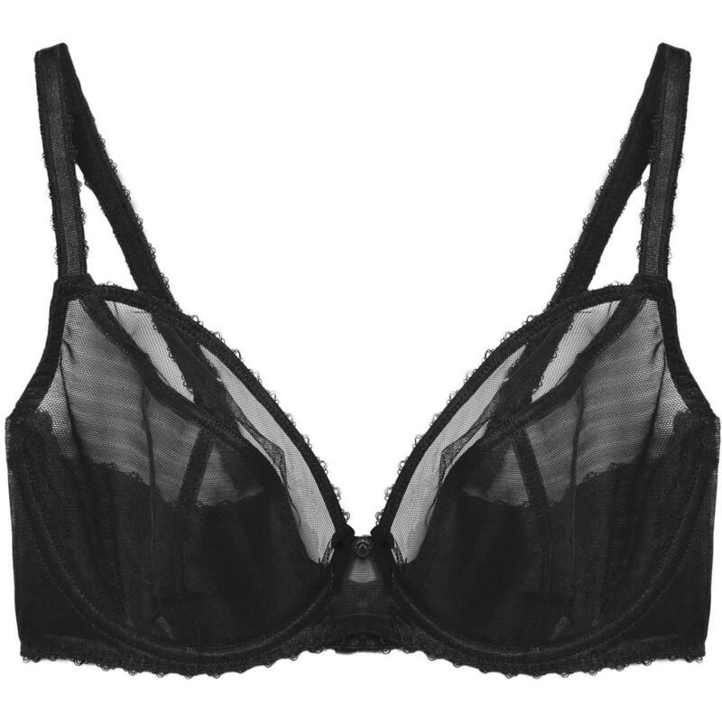 プレイフルプロミス レディース アンダーウェア ブラジャー Playful Promises Grace Black Supportive Plunge Net Bra Black ブラック