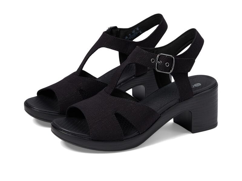 ビジーズ レディース シューズ ヒール サンダル Bzees Everly Strappy Sandals Black Denim ブラック