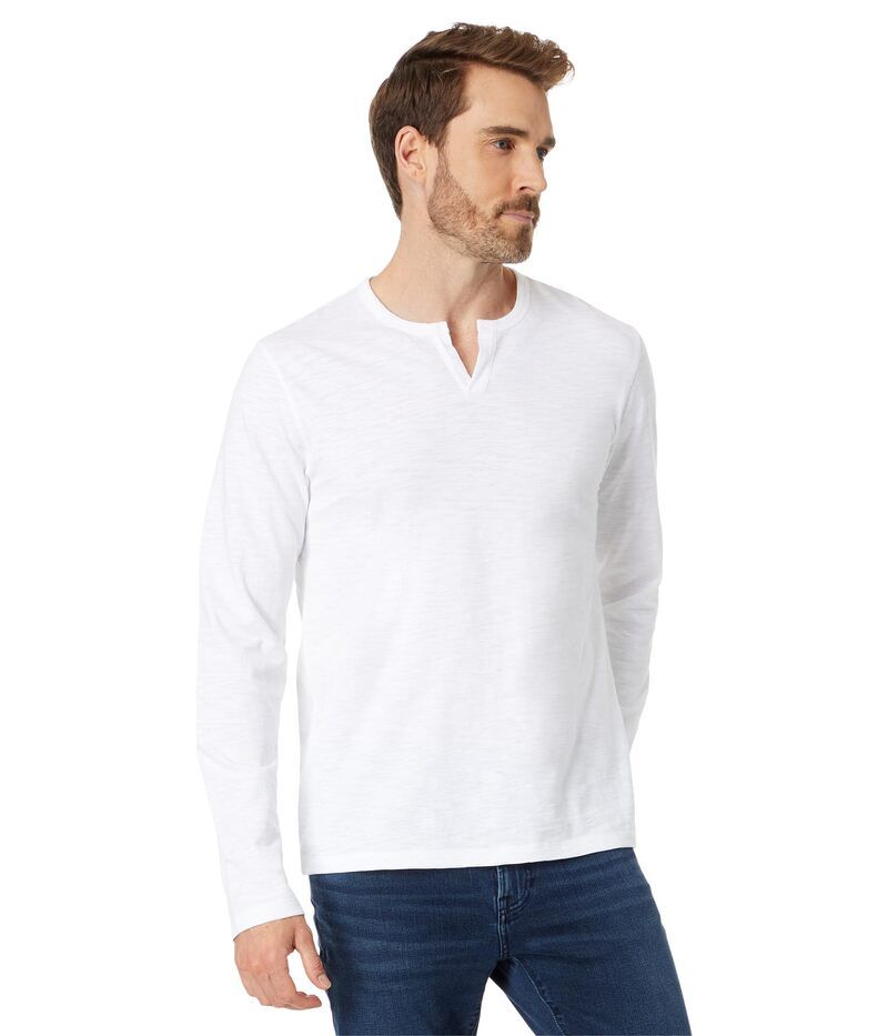 ヴィンス メンズ トップス シャツ Vince Slub SplitNeck Long Sleeve Optic White ホワイト