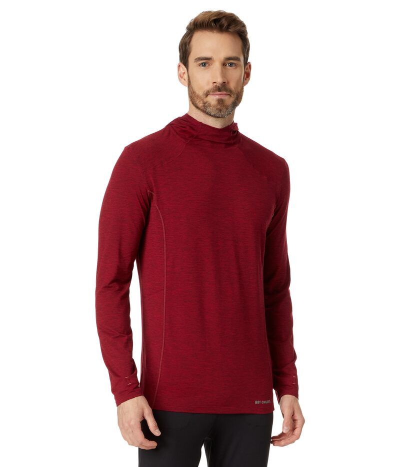 ホットチリーズ メンズ トップス シャツ パーカー Hot Chillys ClimaTek Hoodie Burgundy Heather ヘザー 11,294円