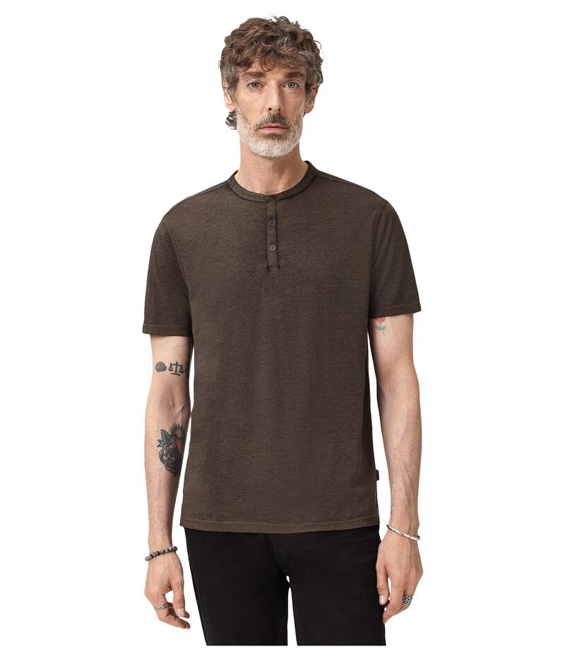 ジョンバルベイトス メンズ トップス シャツ John Varvatos Duke Henley K4463R25 Teakwood