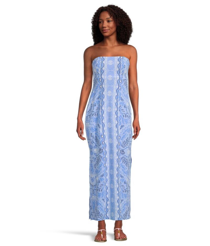 リリーピュリッツァー レディース トップス ワンピーストラップレス マキシ Lilly Pulitzer Noa Strapless Maxi Dress Jacaranda Blue Knotty